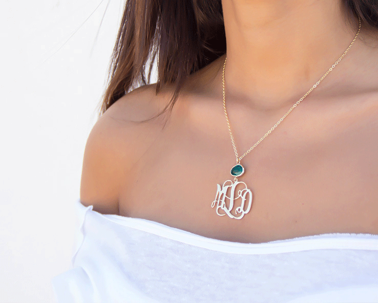 gold plated Monogram Necklace