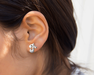 Sterling Silver initial Earrings